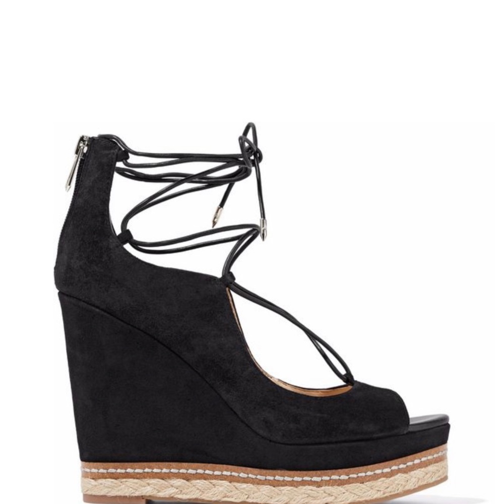 Sam Edelman Harriet lace-up suede wedge sandals